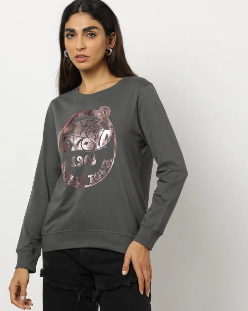 Pink Floyd - Typographic Print Round-Neck Sweatshirt