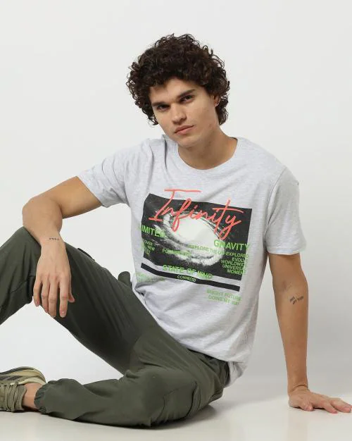 Graphic Print Slim Fit Crew-Neck T-Shirt