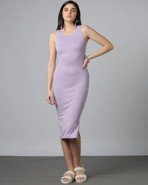 Women Bodycon Dress with Side Slit