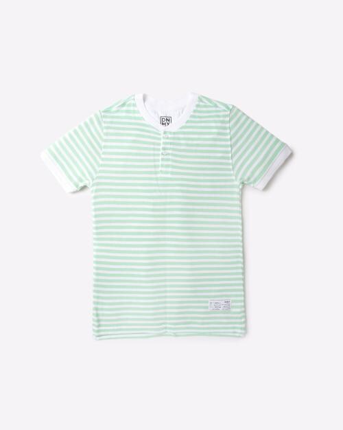 Striped Henley-Neck T-Shirt