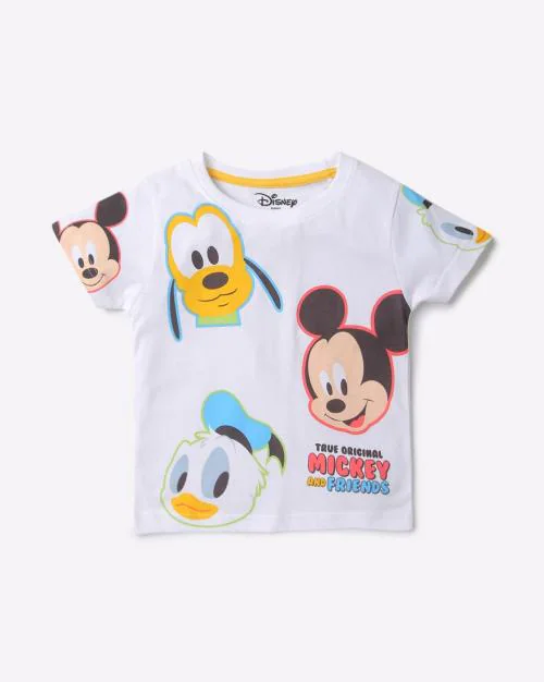 Mickey Mouse Print Crew-Neck T-Shirt