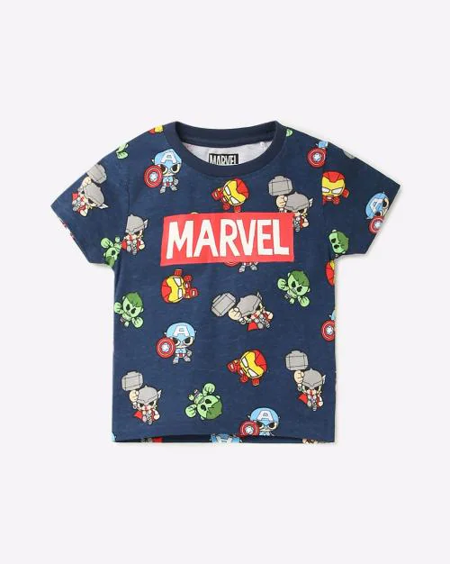 Marvel Print Crew-Neck T-Shirt
