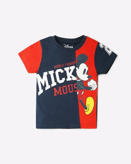 Mickey Mouse Print Crew-Neck T-Shirt