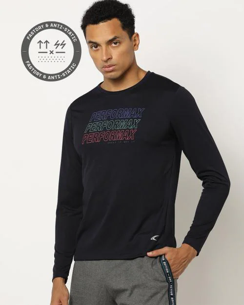 Regular Fit Brand Print Crew-Neck T-Shirt