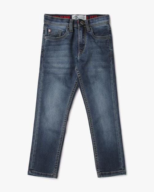 Boys Slim Fit Mid-Wash Jeans
