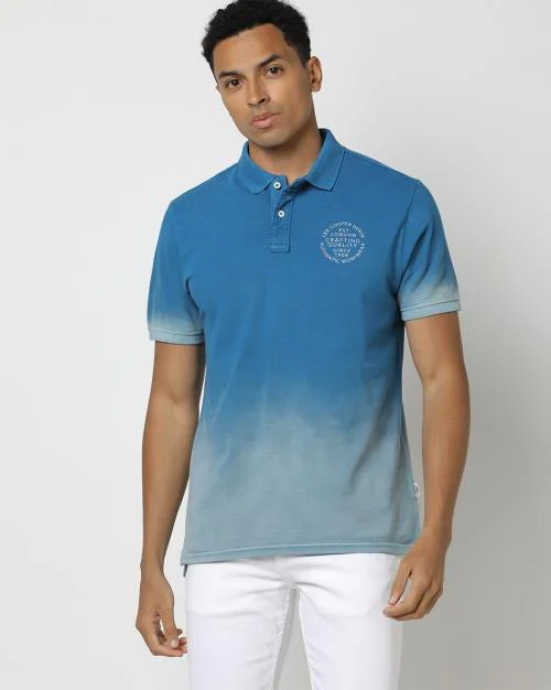 Regular Fit Ombre-Dyed Polo T-Shirt