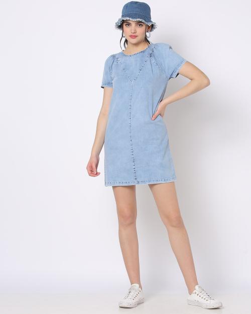 Cotton Denim Shift Dress