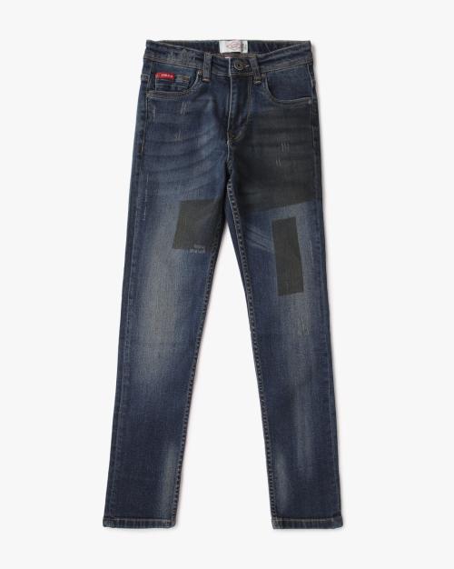 Boys Mid-Wash Ripped Skinny Jeans