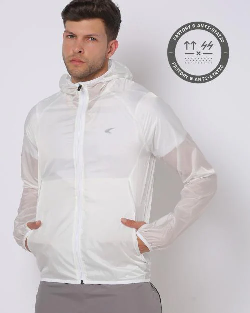 Buy Hooded Running Jacket with Raglan Sleeves Online at Best Prices in