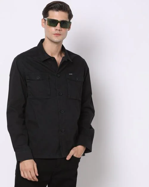 Slim Fit Shirt with Flap Pockets JioMart