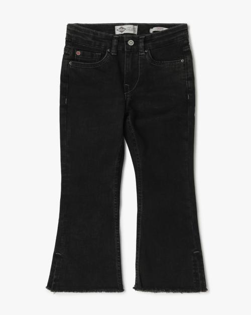Bootcut Jeans with Frayed Hem