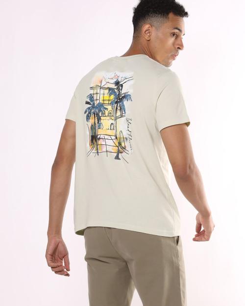 Regular Fit Typographic Print Crew-Neck T-Shirt