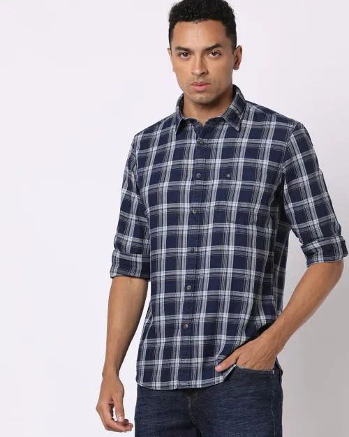 Plaid Checked Cotton Shirt