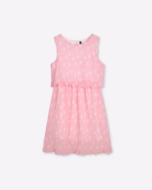 Accordion-Pleats A-Line Dress