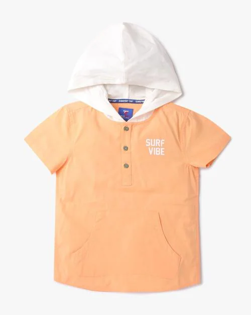 Hooded T-Shirt with Kangaroo Pocket