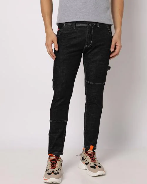 Men Panalled Slim Fit Jeans
