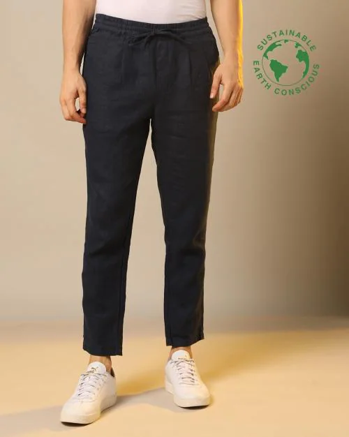 Pure Linen Drawstring Trousers