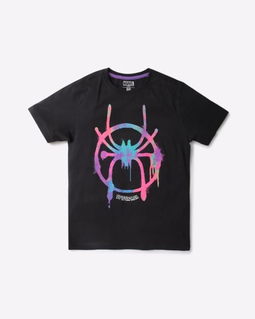 Spiderman Logo Print Round-Neck T-Shirt