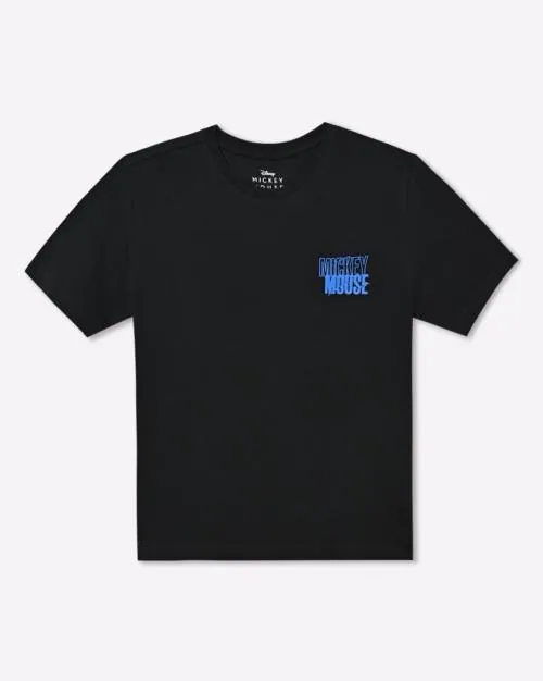 Mickey Mouse Print Round-Neck T-Shirt