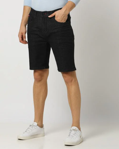 Mid-Rise Denim Shorts