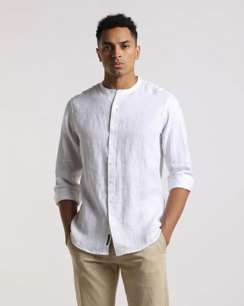 Shirt with Mandarin Collar