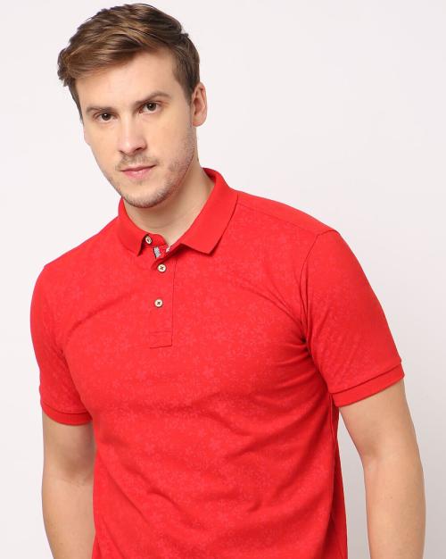 Buy Floral Print Slim Fit Polo TShirt Online at Best Prices in India