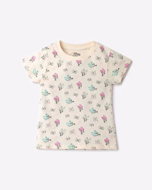 Minnie Mouse Print Crew-Neck T-Shirt