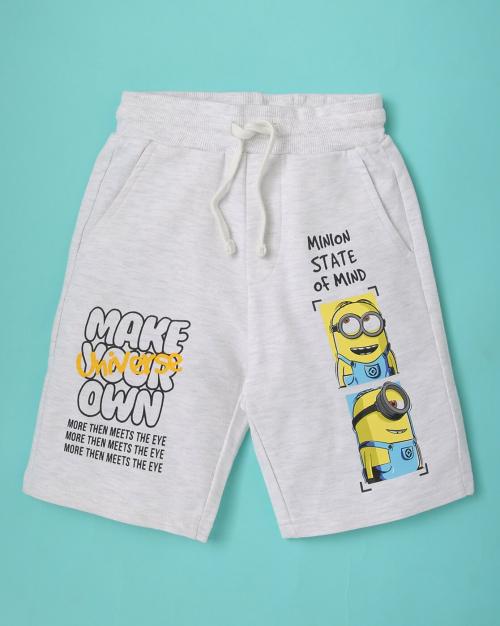 Minion Print Shorts with Drawstring