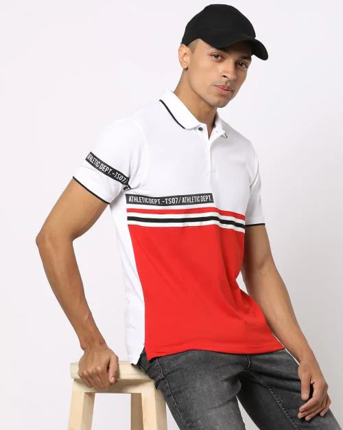 Regular Fit Colourblock Polo T-Shirt