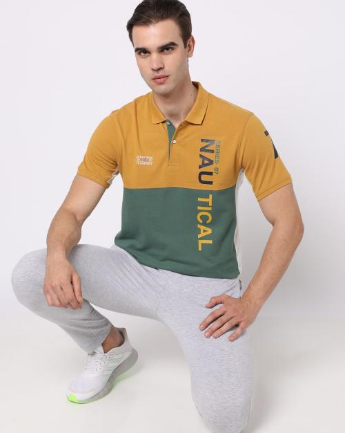 Regular Fit Colorblock Placement Print Polo T-Shirt