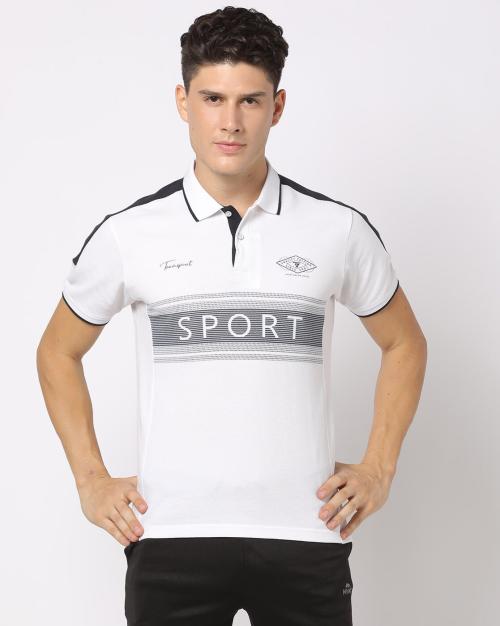 Regular Fit Logo Print Polo T-Shirt