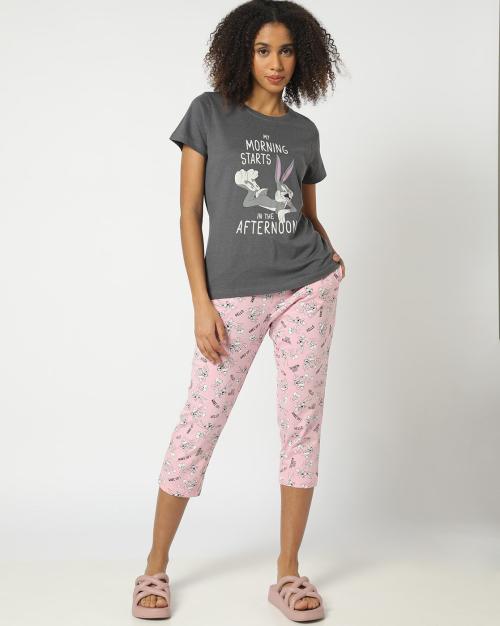 Bugs Bunny Print T-Shirt & Capri Set