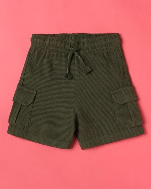 Striped Shorts with Flap Pockets