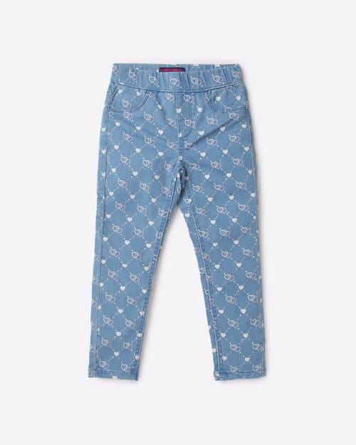 Girls Printed Jeggings band