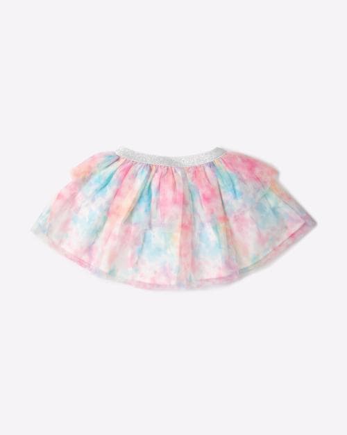 Tiered Tulle Skirt with Shimmery Waistband