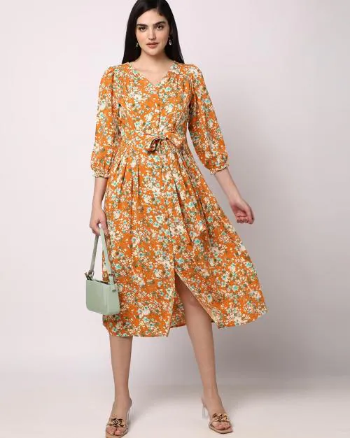 Floral Print A-Line Dress
