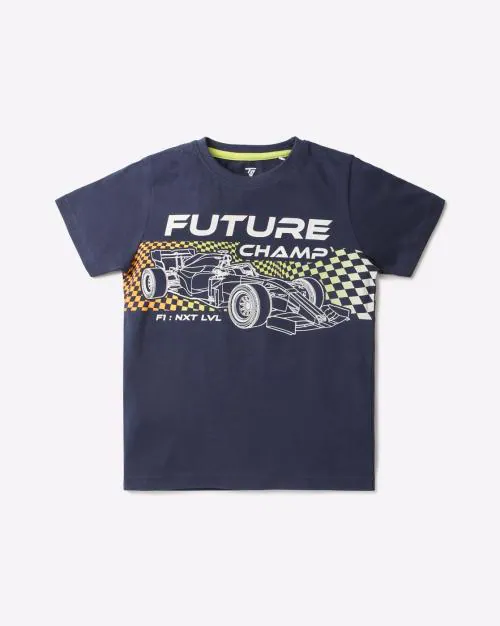 Graphic Print Round-Neck T-Shirt