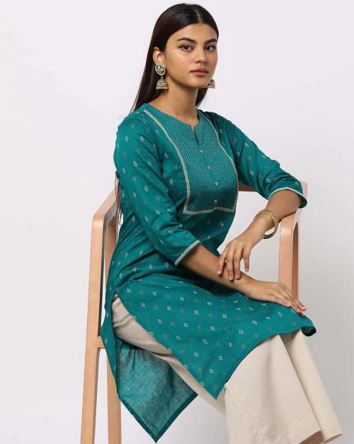 Block Print Straight Kurta