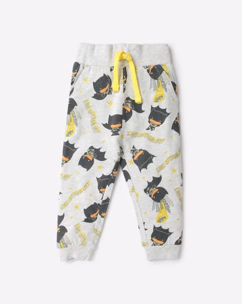 Little Batman Print Joggers with Insert Pockets