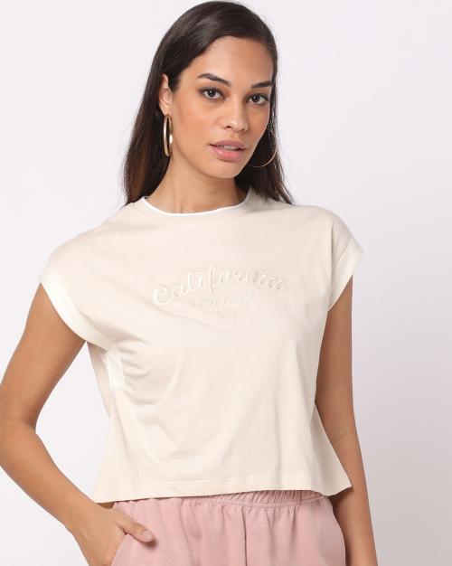 Embroidered Round-Neck Top
