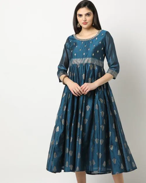 Round-Neck A-Line Dress