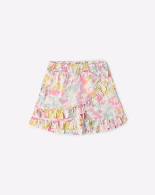 Printed Shorts with Ruffles