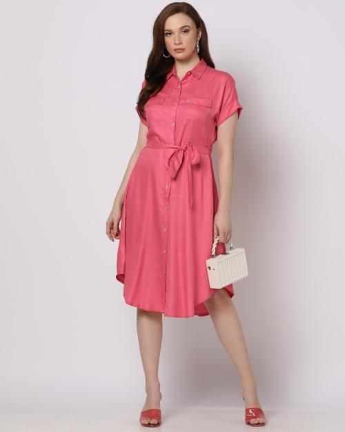 Buy ButtonDown Shirt Dress with Belt Online at Best Prices in India