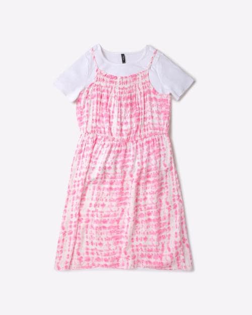 Tie & Dye A-Line Dress with T-Shirt