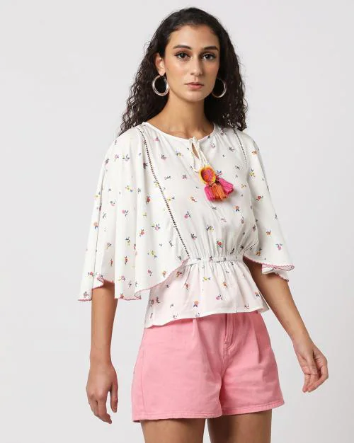 Floral Print Peplum Top