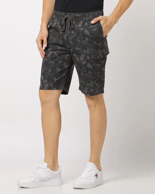 Printed Slim Fit Cargo Shorts