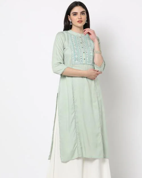 Embroidered Straight Kurta