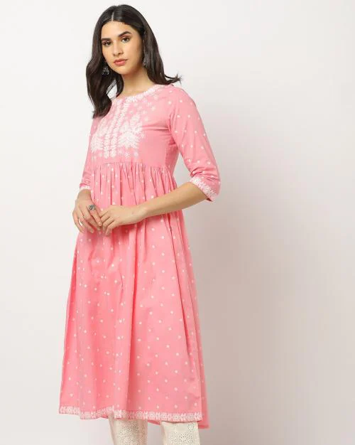 Embroidered Flared Kurta