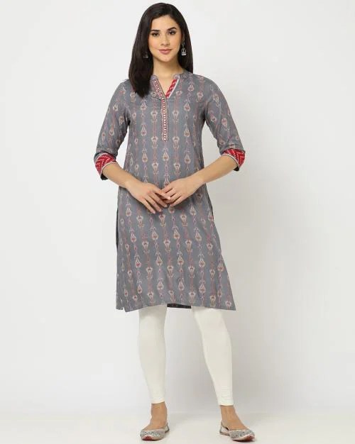 Indian Print Straight Kurta