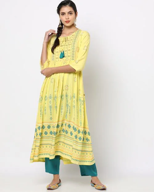 Printed Flared Kurta